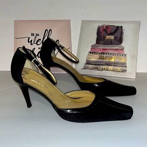 MAX DE CARLO ITALY BLACK SUEDE D’ORSAY PUMP HEELS sz 9
